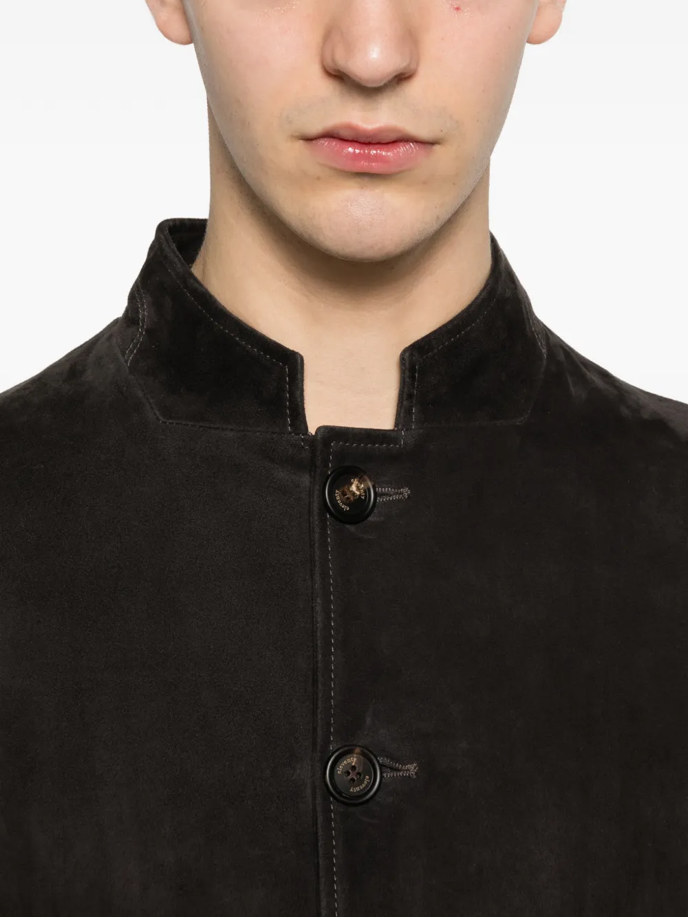 Button Sheep Suede Jacket
