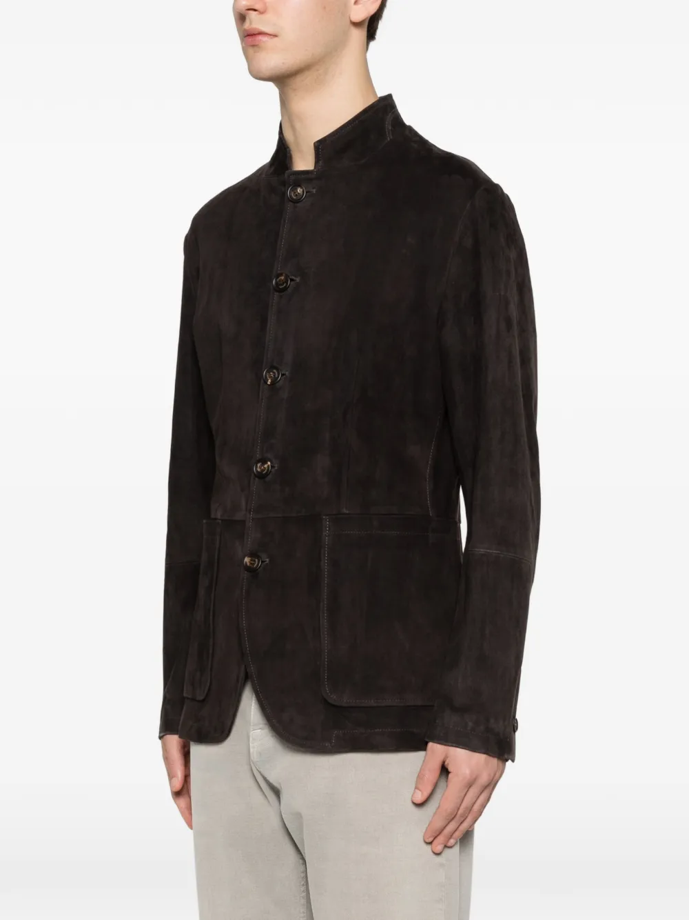 Button Sheep Suede Jacket