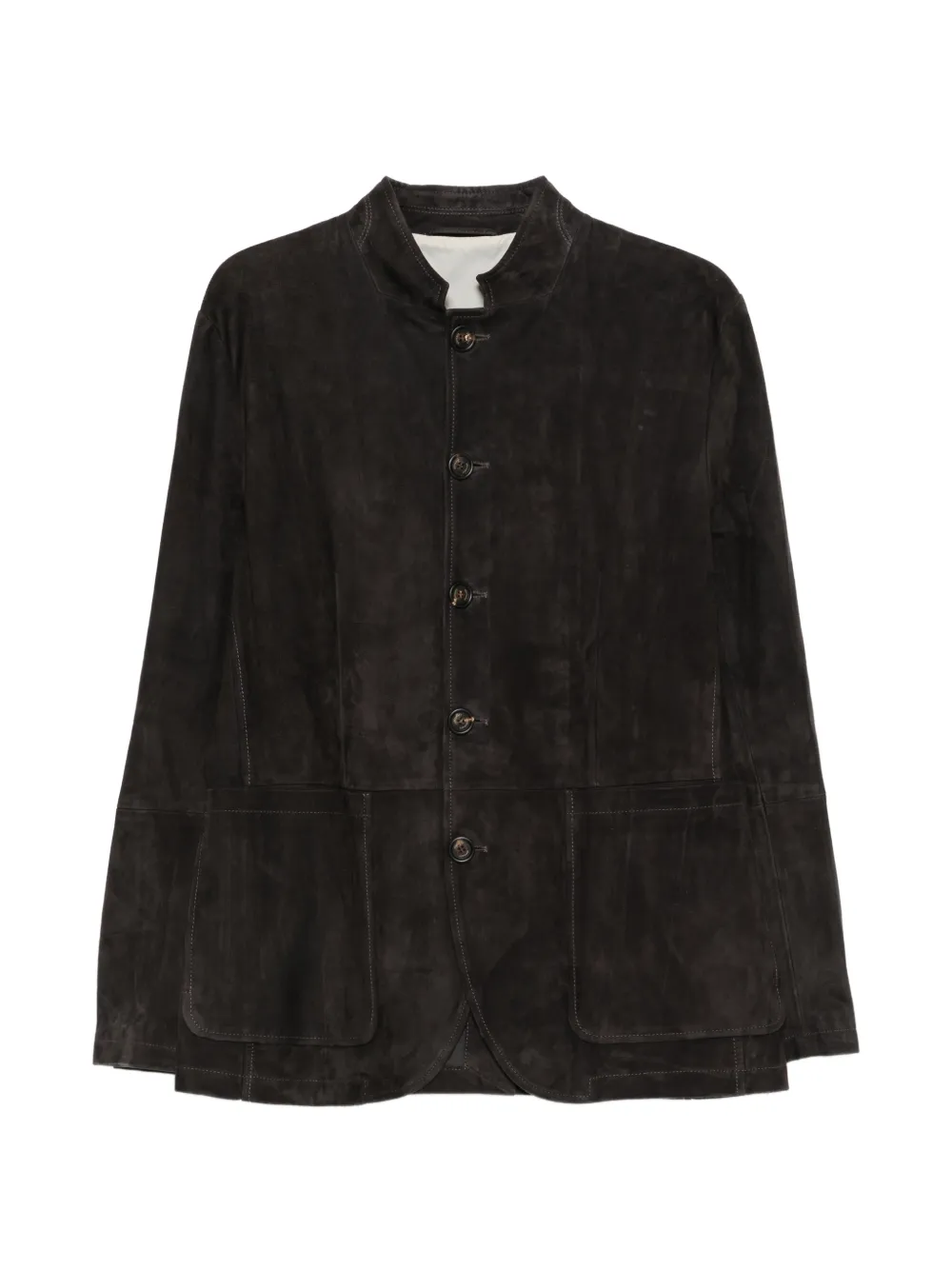 Eleventy Jacke aus Wildleder mit Knöpfen - Braun