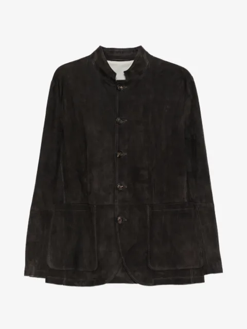 Eleventy button sheep suede jacket