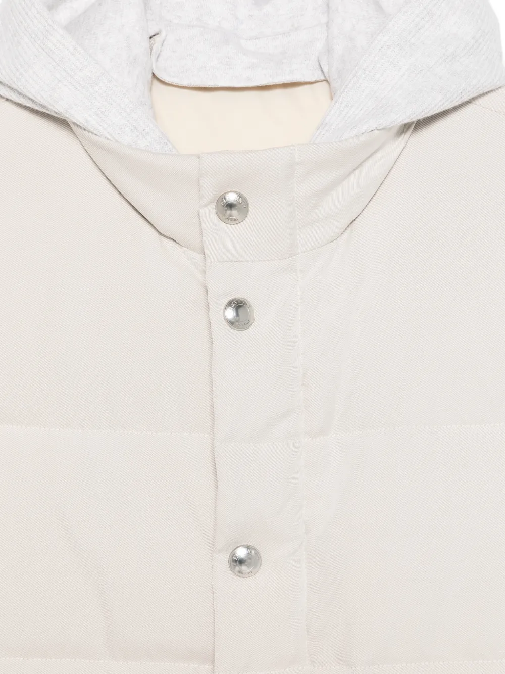 Eleventy Bodywarmer met capuchon Beige