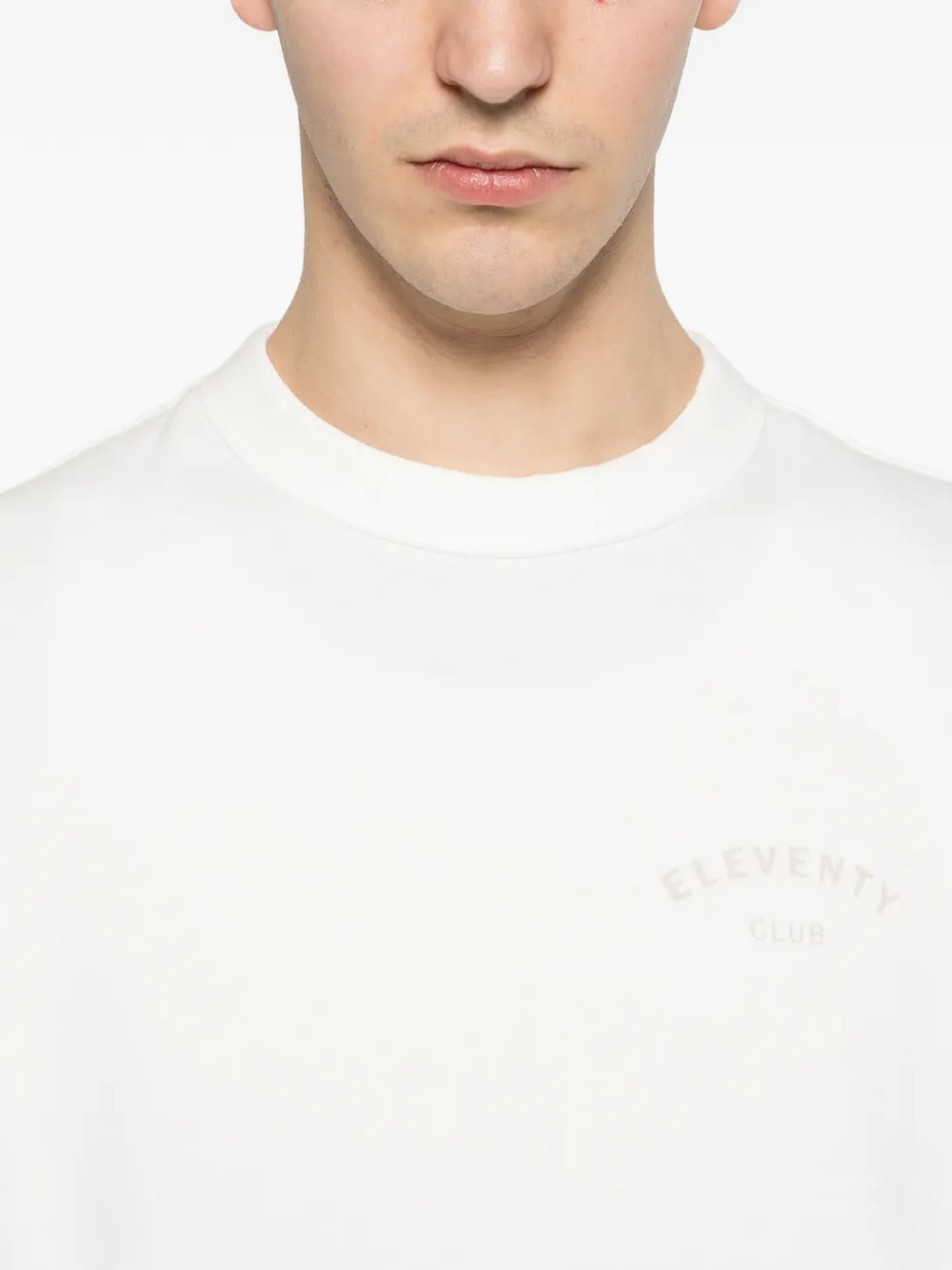Eleventy Sweater met logo Beige