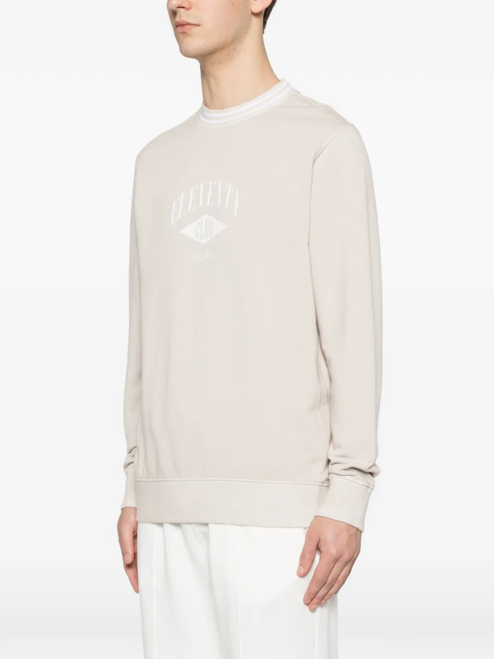 Eleventy Sweater met logoprint Beige