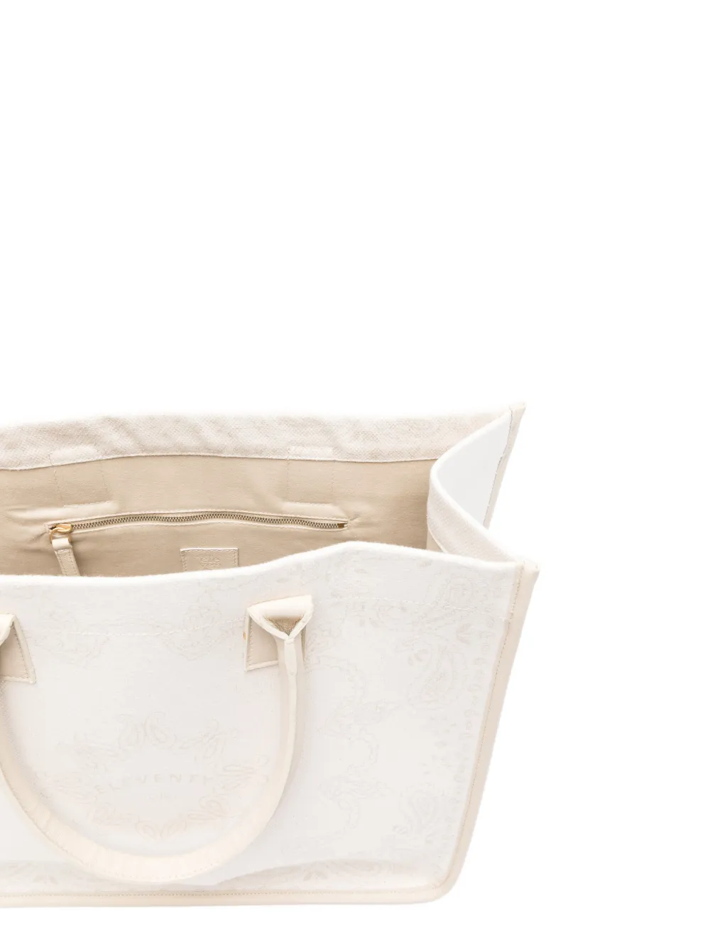 Eleventy Shopper met paisley-patroon Beige