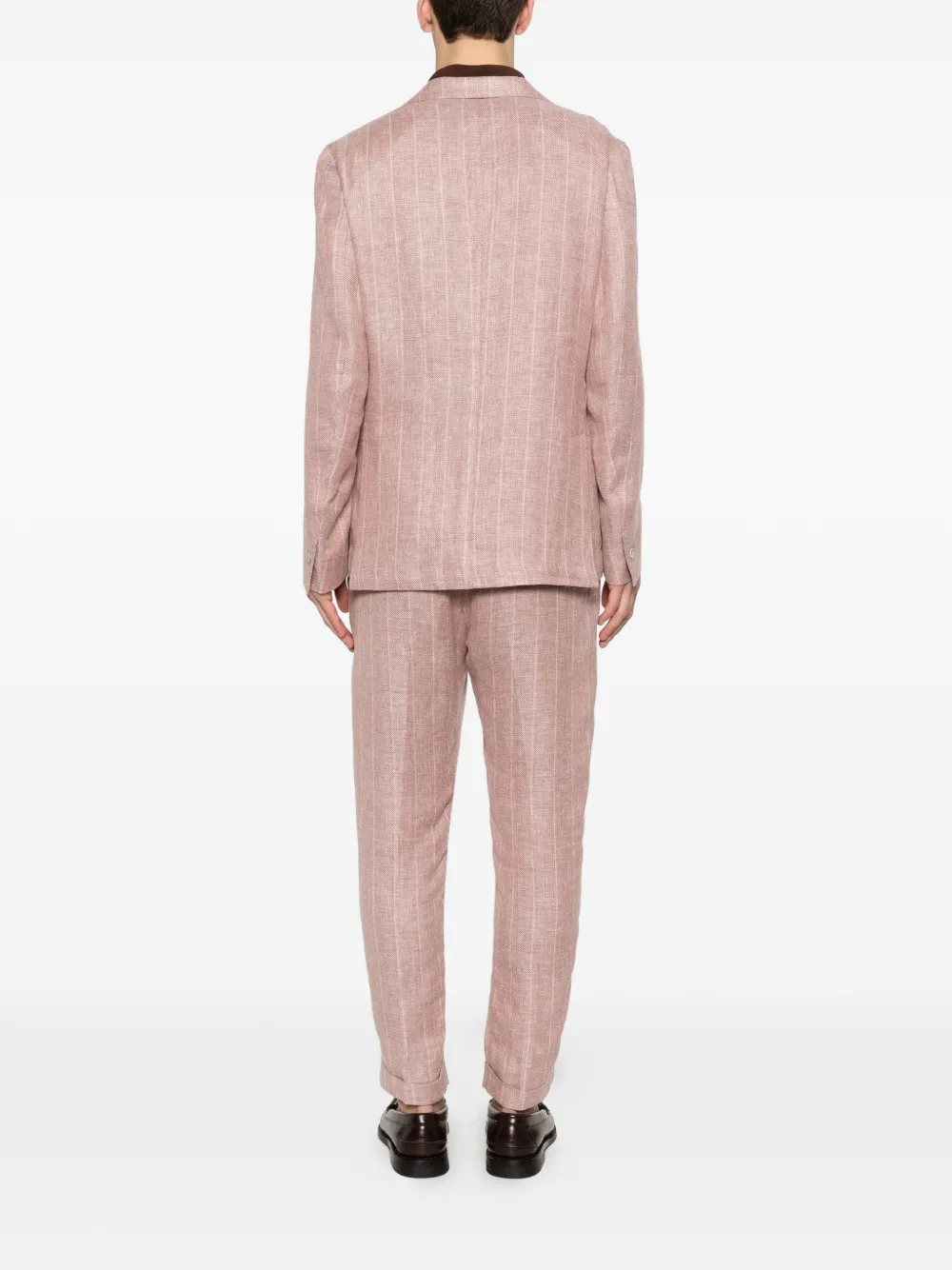  Eleventy Striped-pattern Suit - Pink 