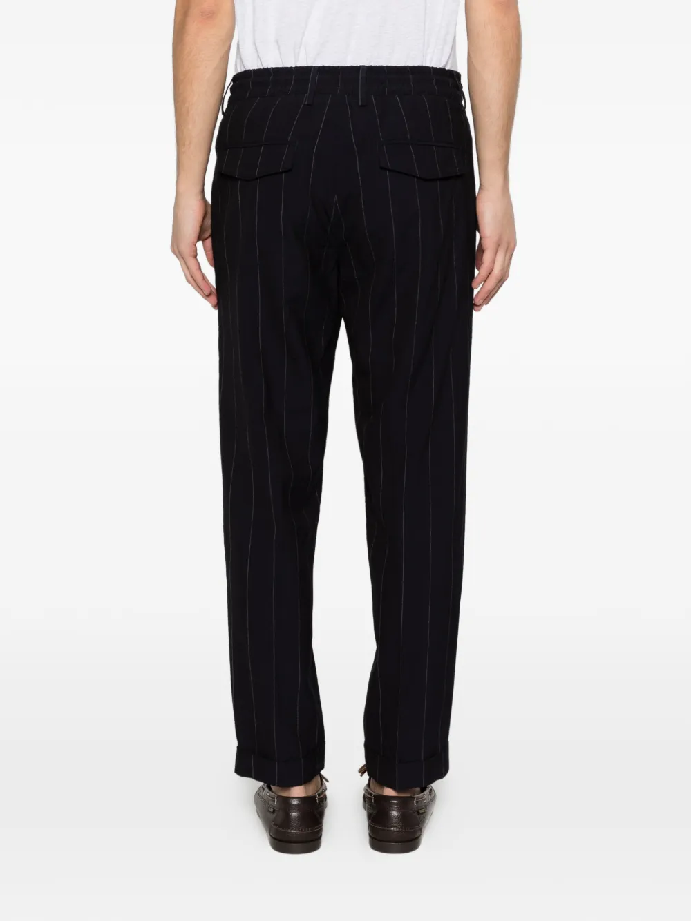 Eleventy Broek met trekkoord Blauw