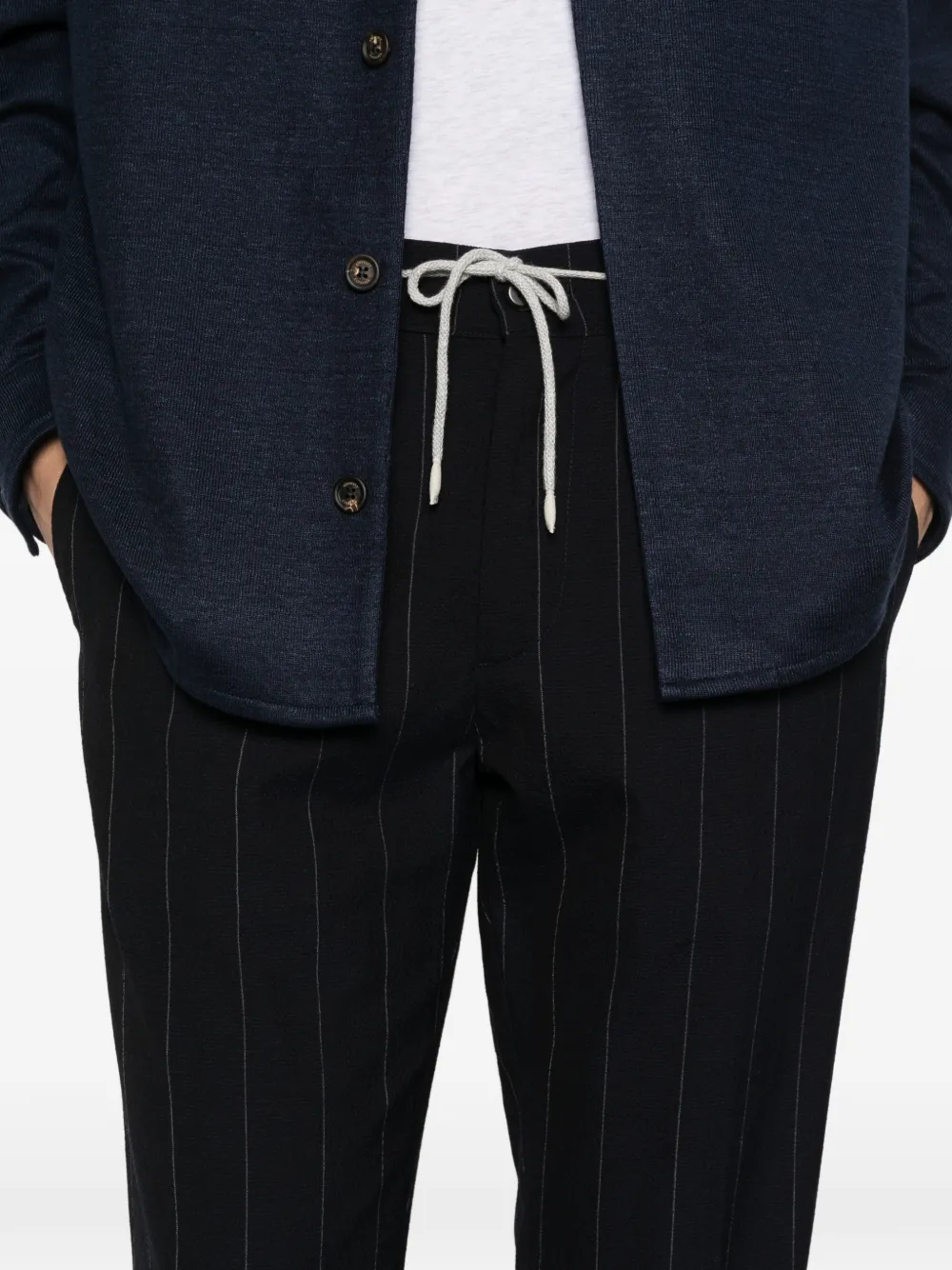 Eleventy Broek met trekkoord Blauw