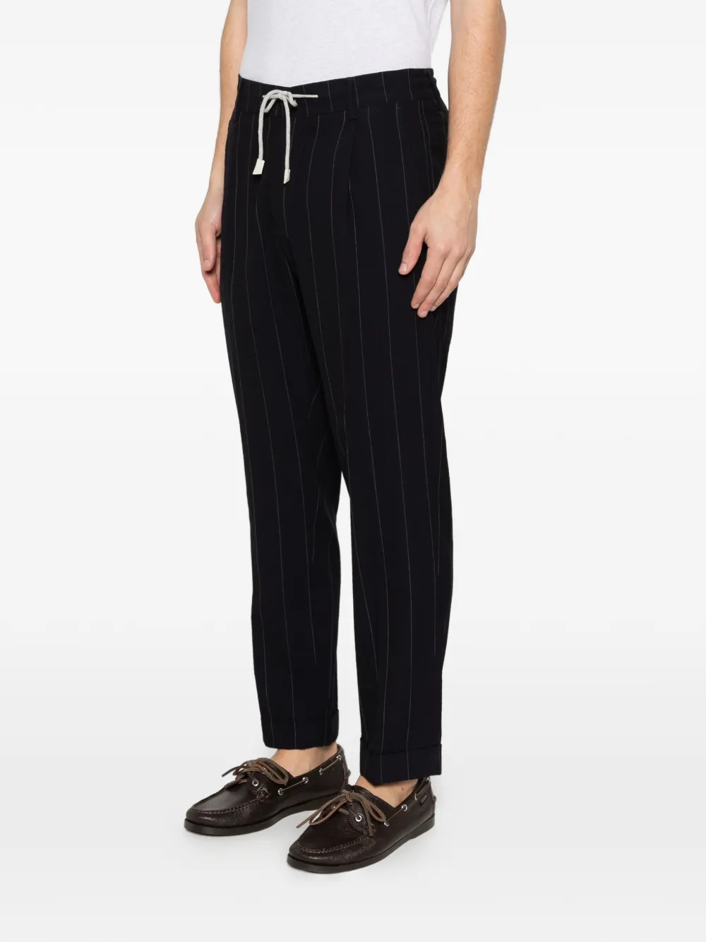 Eleventy Broek met trekkoord Blauw