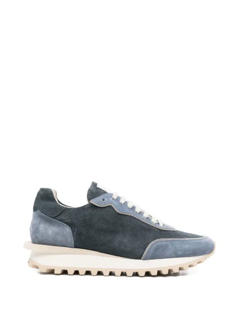 Eleventy perforated panelled sneakers
