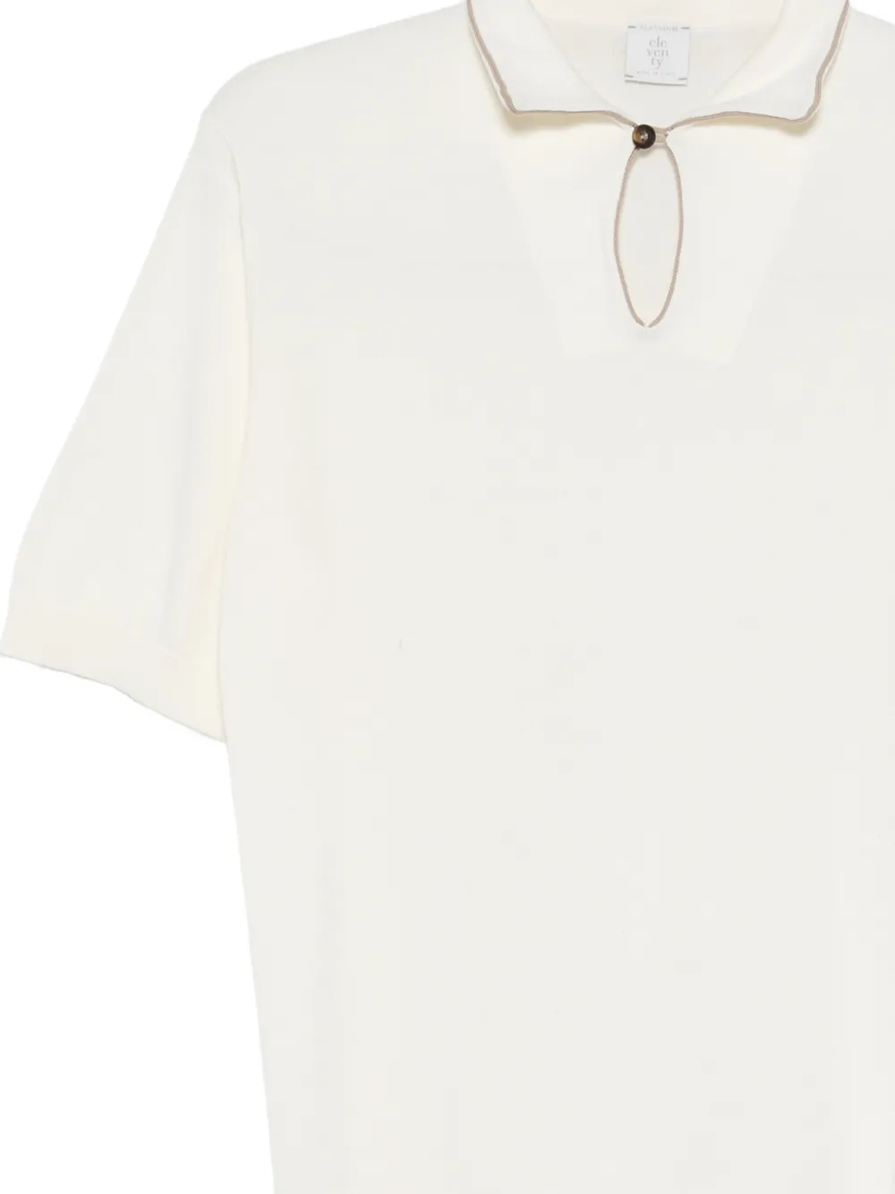  Eleventy Contrasting-trim Polo Shirt - Neutrals 