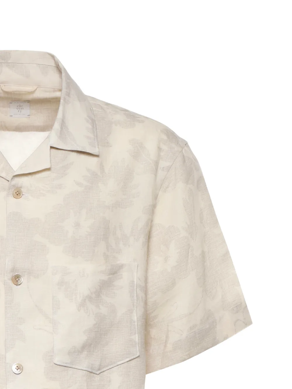 Eleventy Overhemd met korte mouwen en paisley-print Beige