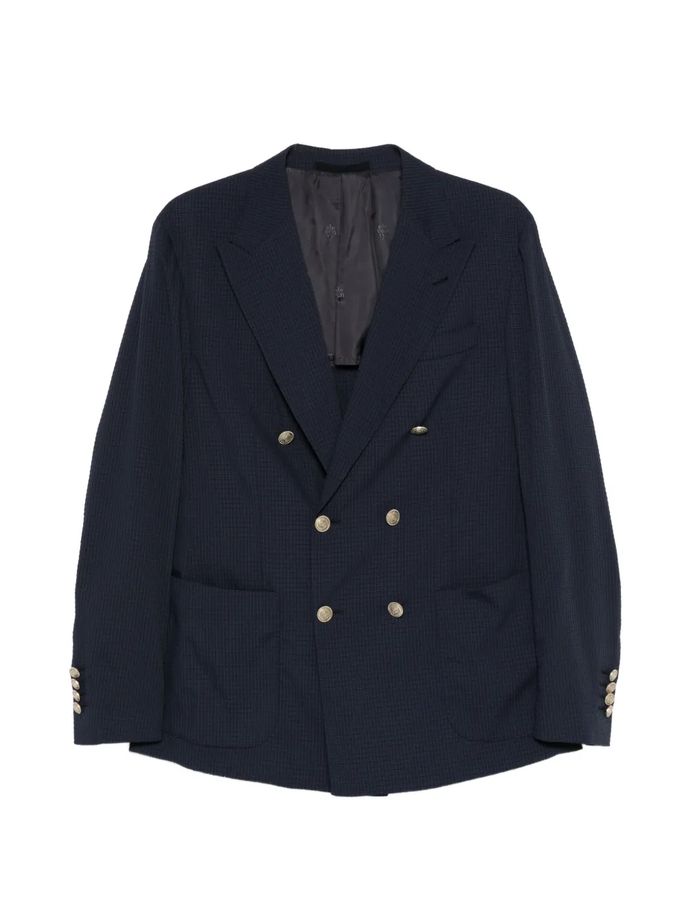 Eleventy Giacca doppiopetto a quadri - Blu