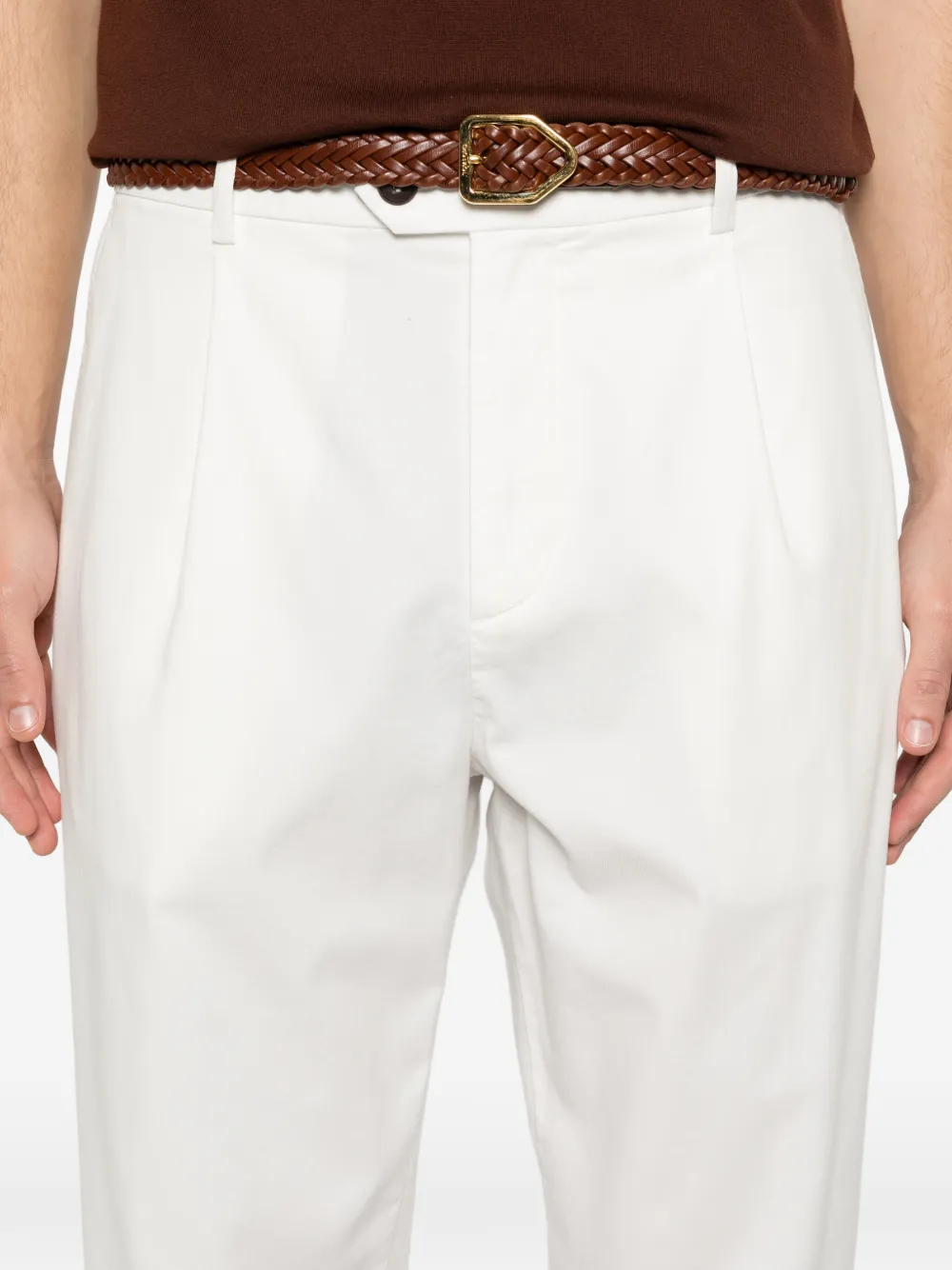 Eleventy Broek met plooien Wit