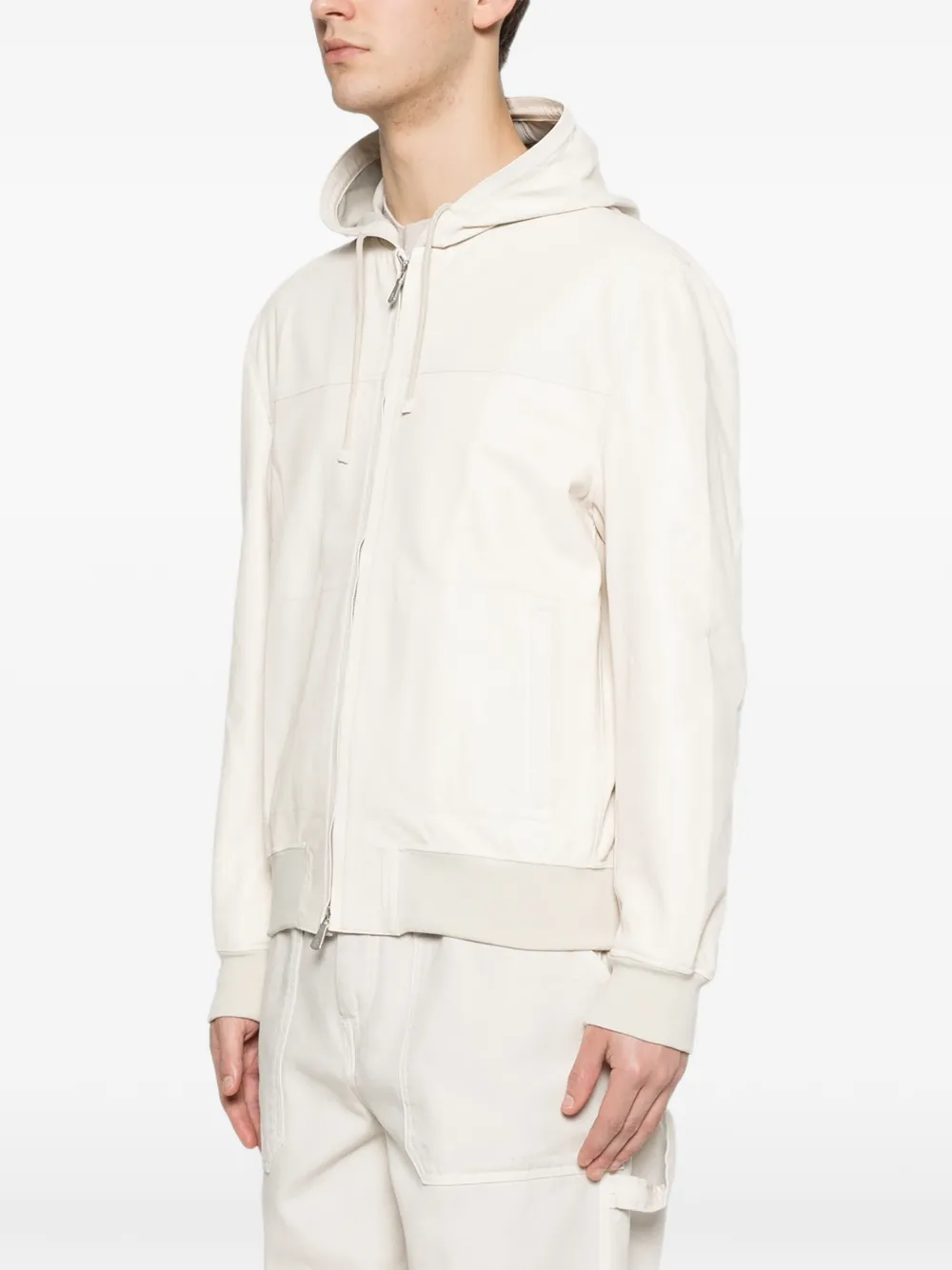  Eleventy Hooded Zip Jacket - Neutrals 