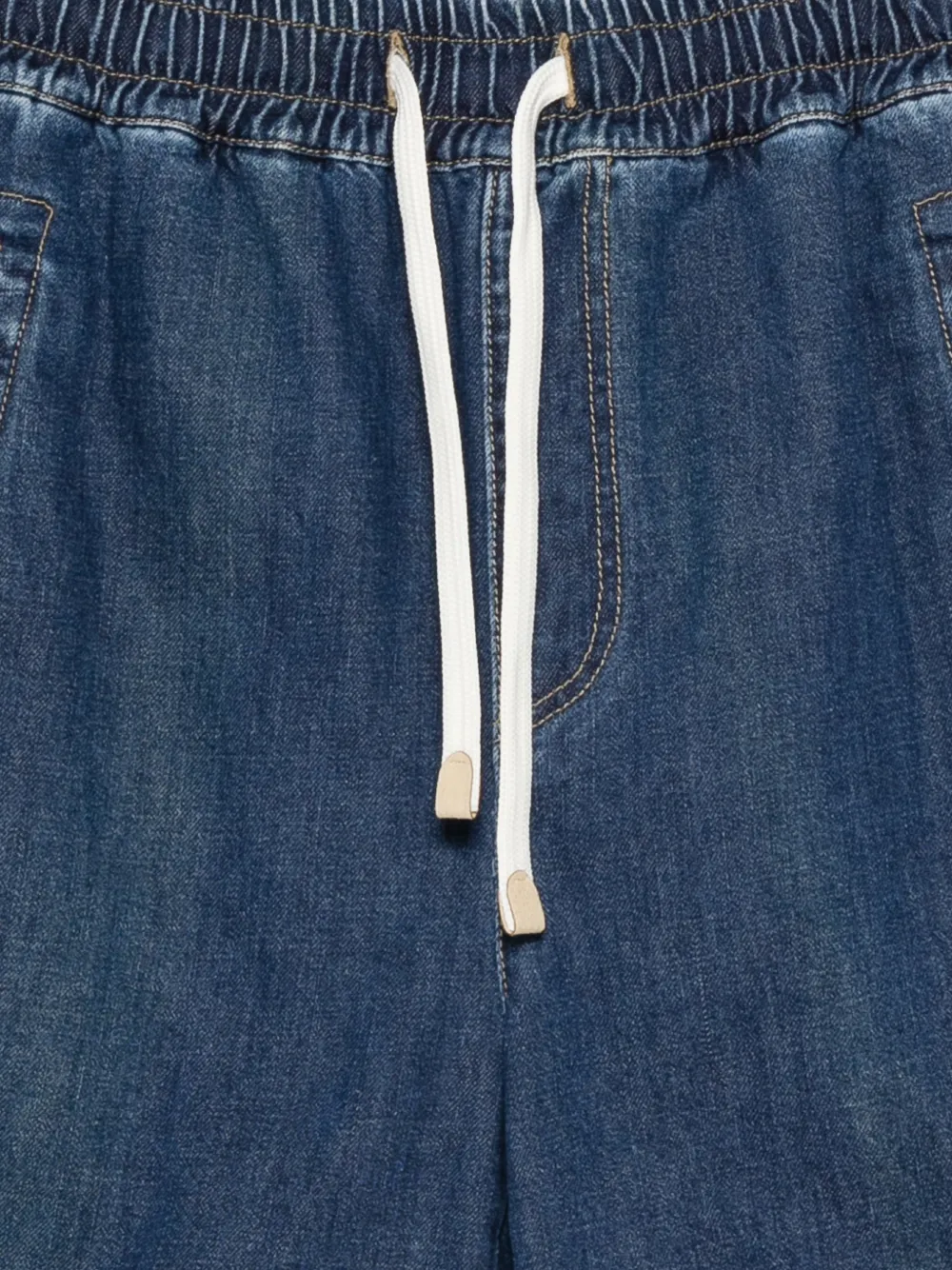  Eleventy Drawstring Denim Shorts - Blue 