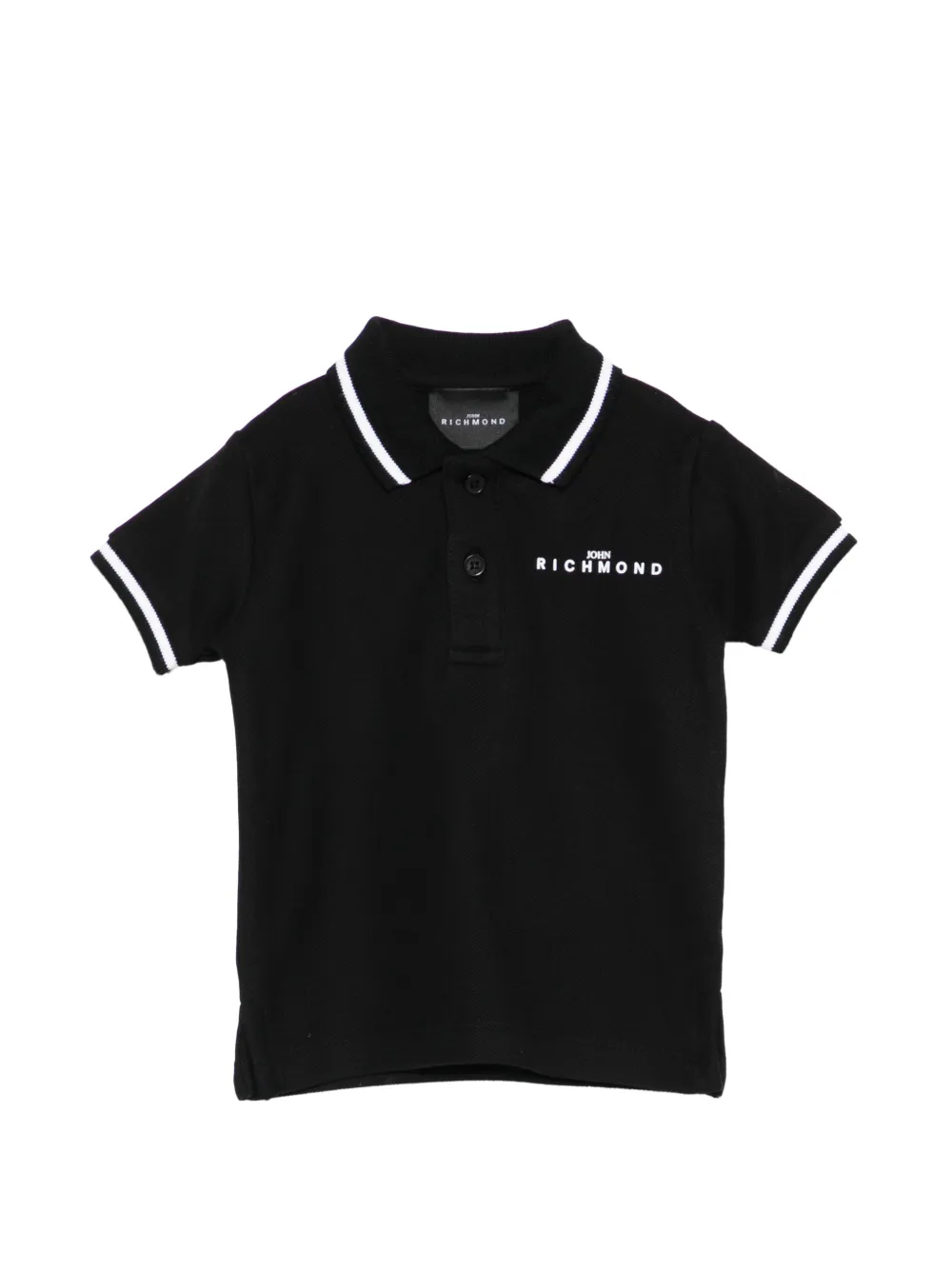 John Richmond Junior Polo con logo - Nero