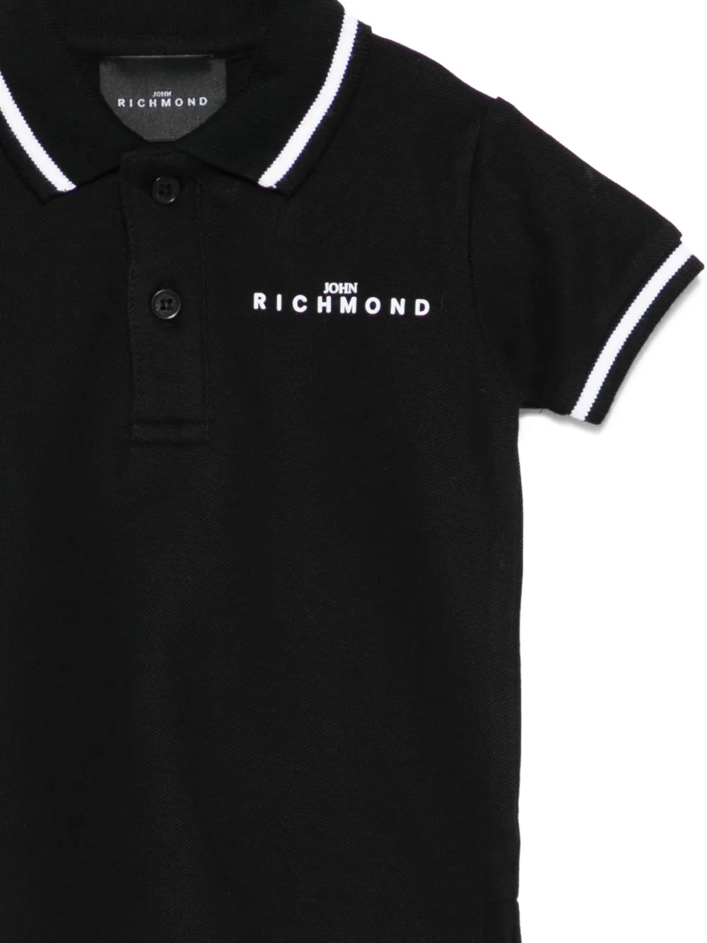 John Richmond Junior Poloshirt met logoprint Zwart