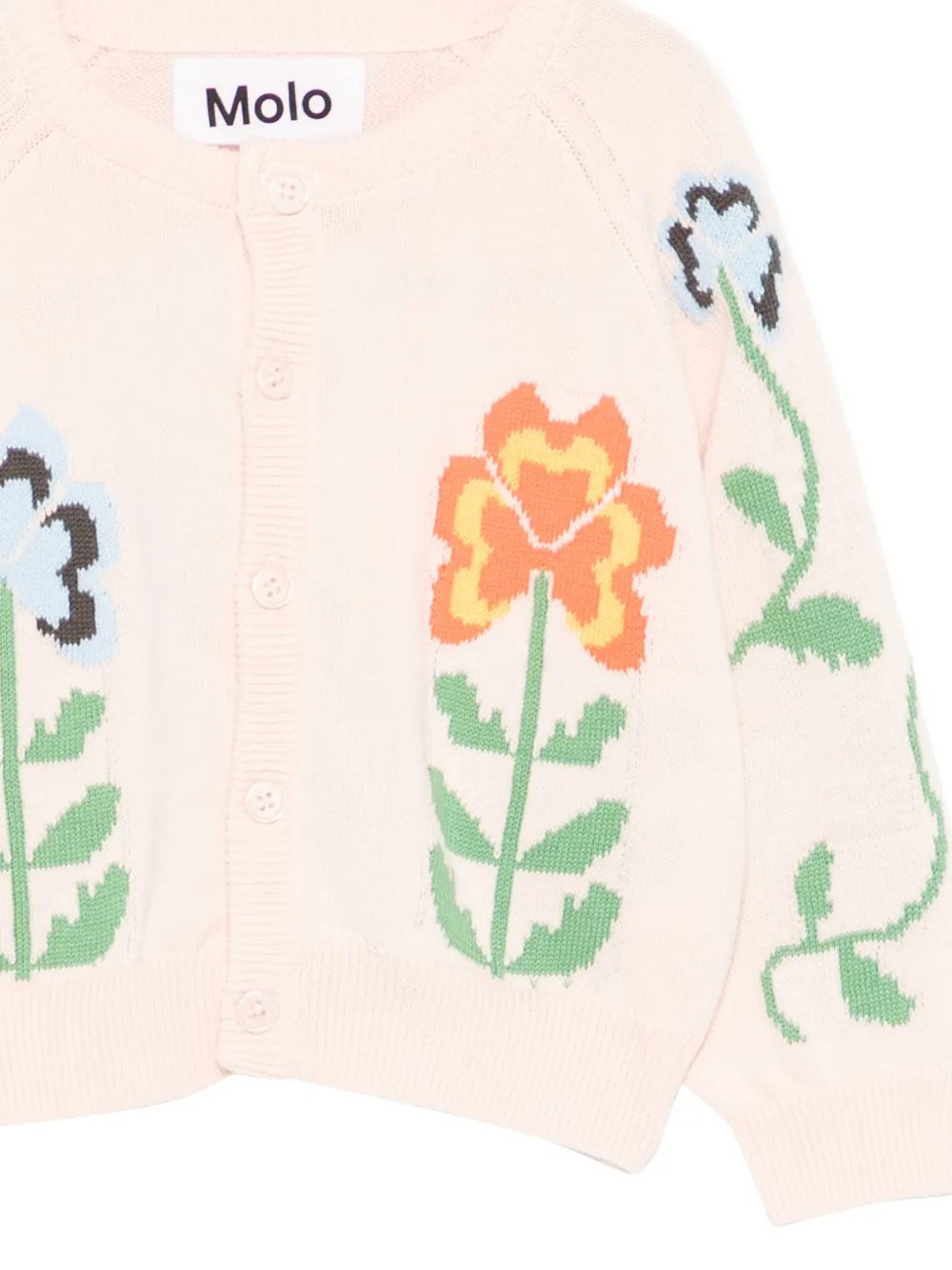 Molo Vest met geborduurde bloemen Roze