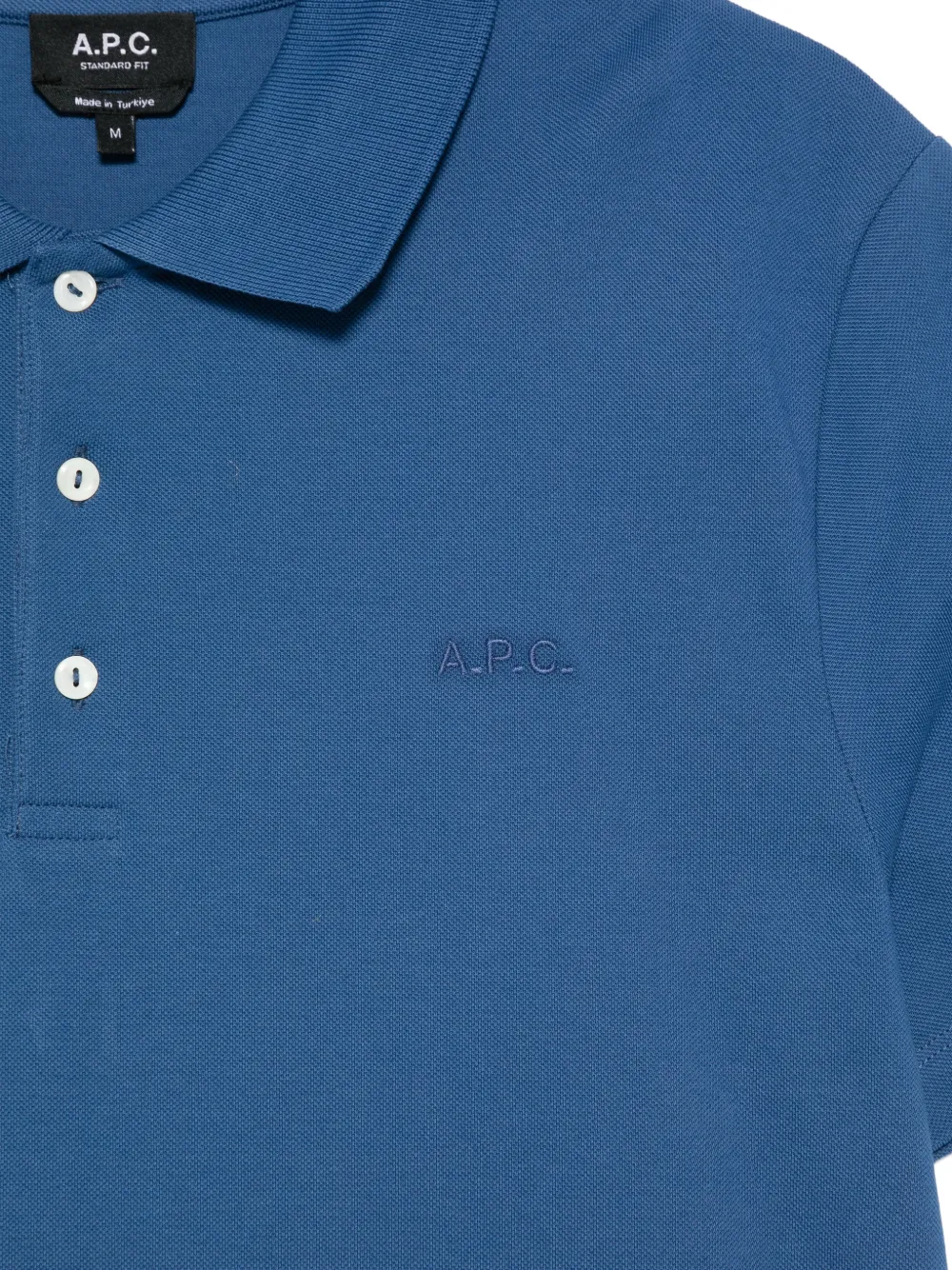 A.P.C. Poloshirt met geborduurd logo Blauw