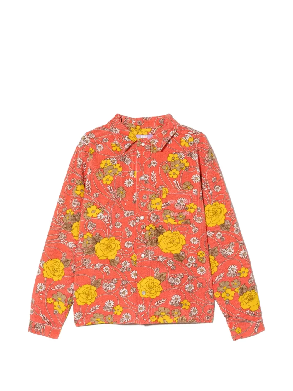 ERL KIDS floral-pattern chest-pocket shirt - Rosa