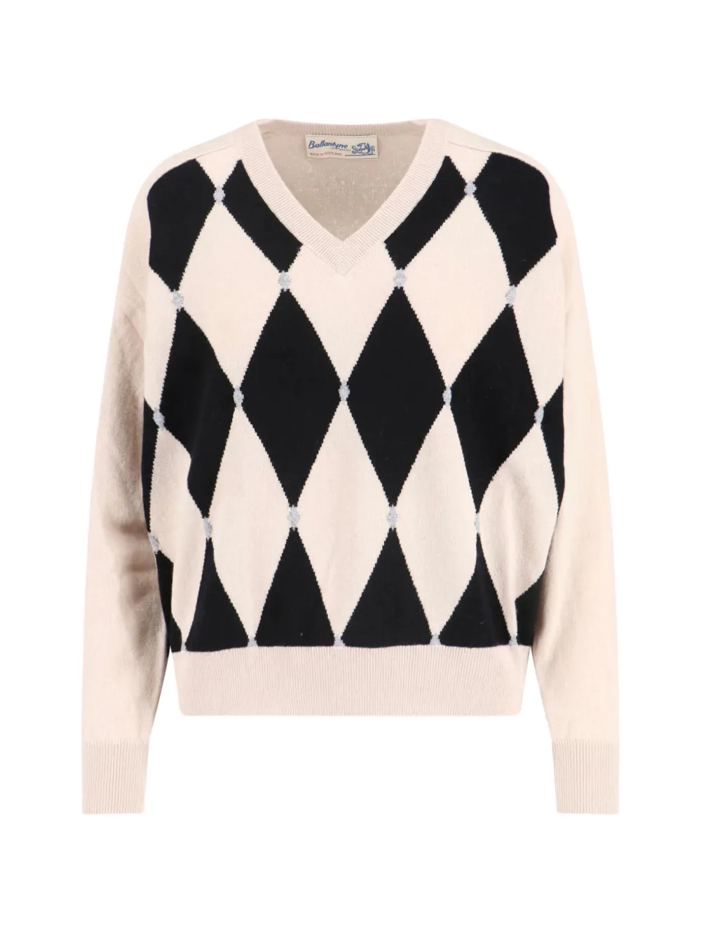 Ballantyne argyle V-neck sweater - Toni neutri