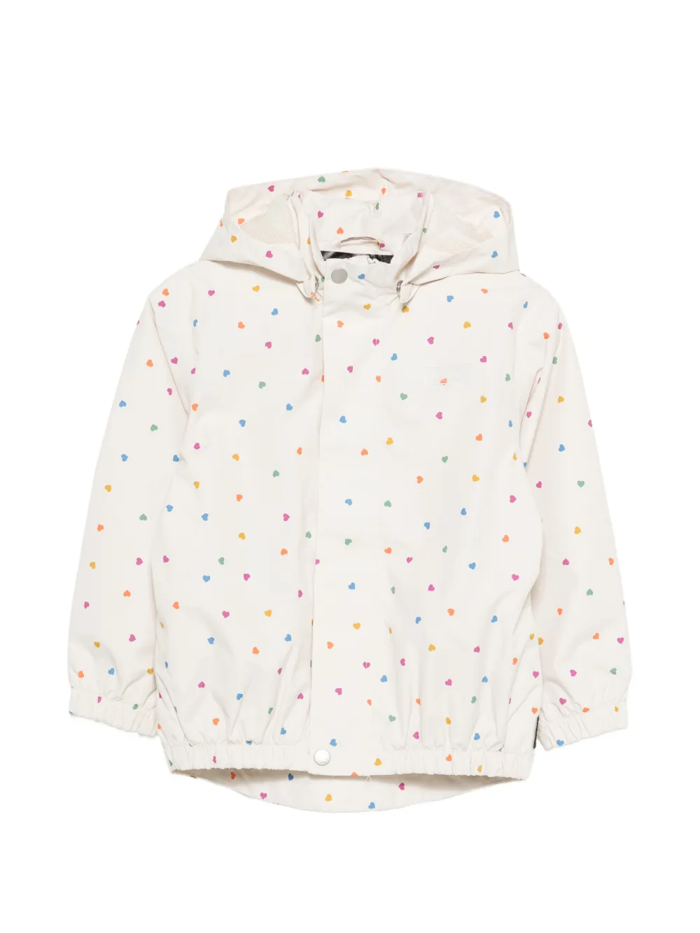 Molo Waiton heart-print hooded rain jacket - Toni neutri
