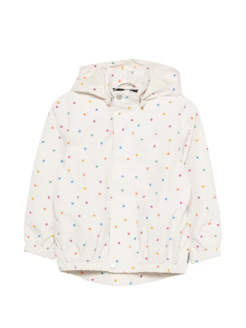Molo Waiton heart-print hooded rain jacket