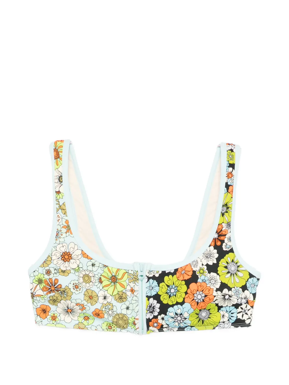 ALEMAIS floral-print bikini top - Blu