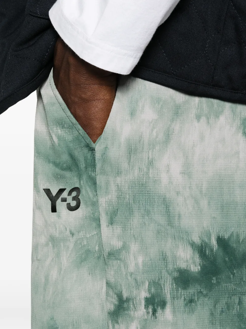 Y-3 Broek met tie-dye print Groen