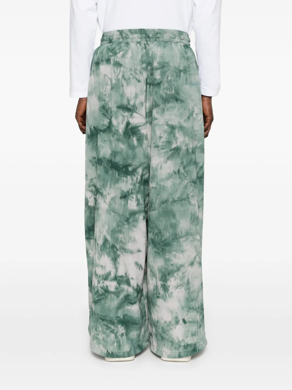 Y-3 Broek met tie-dye print Groen