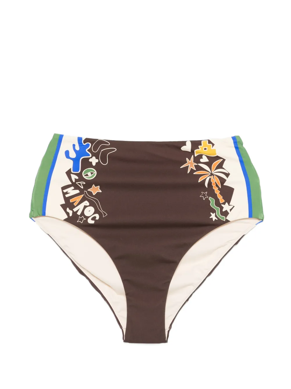 ALEMAIS Maroc printed bikini bottom - Marrone