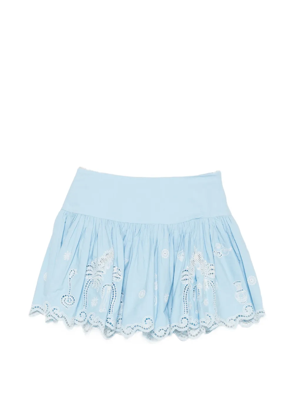 ALEMAIS Maizy scalloped-trim mini skirt - Blu