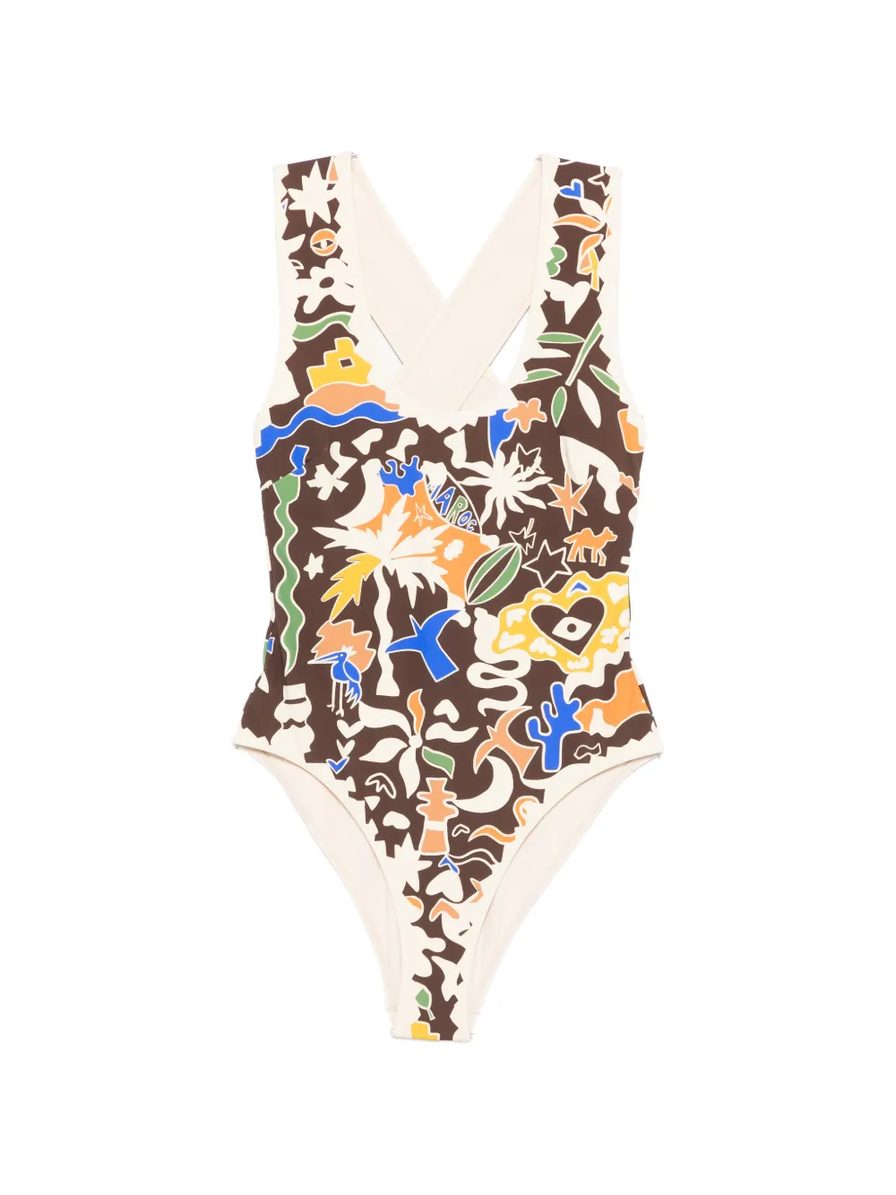 ALEMAIS Maroc criss-cross swimsuit - Marrone