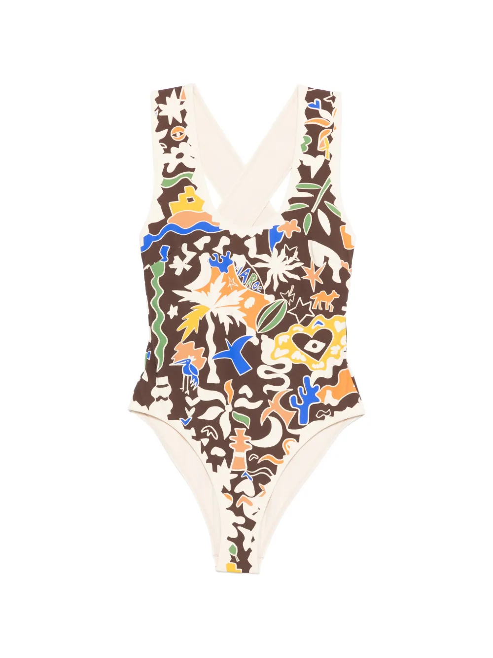 ALEMAIS Maroc criss-cross swimsuit - Marrone