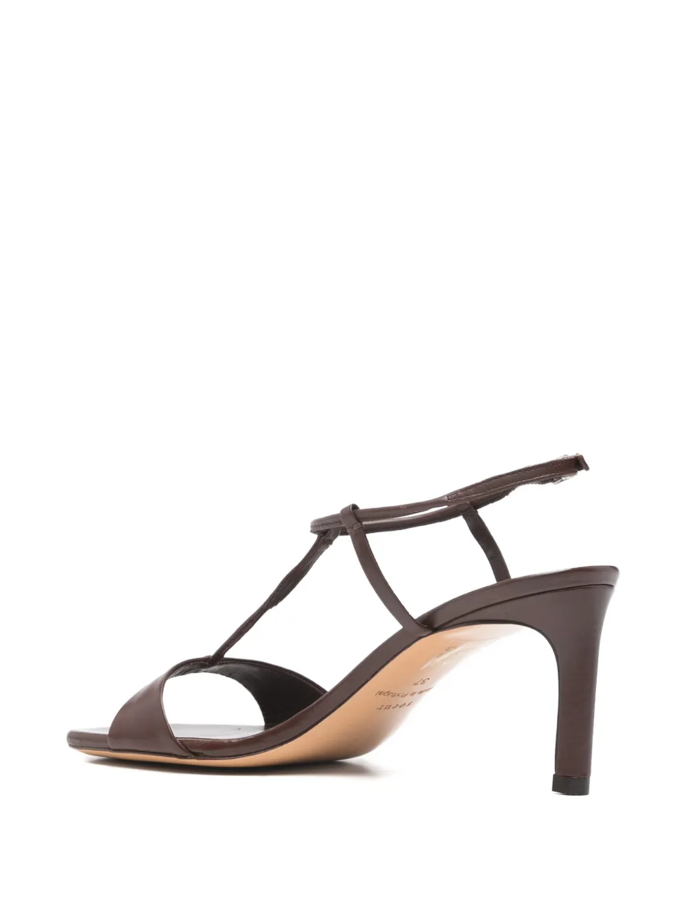 Soeur Cecille sandalen met T-bandje en hak Bruin