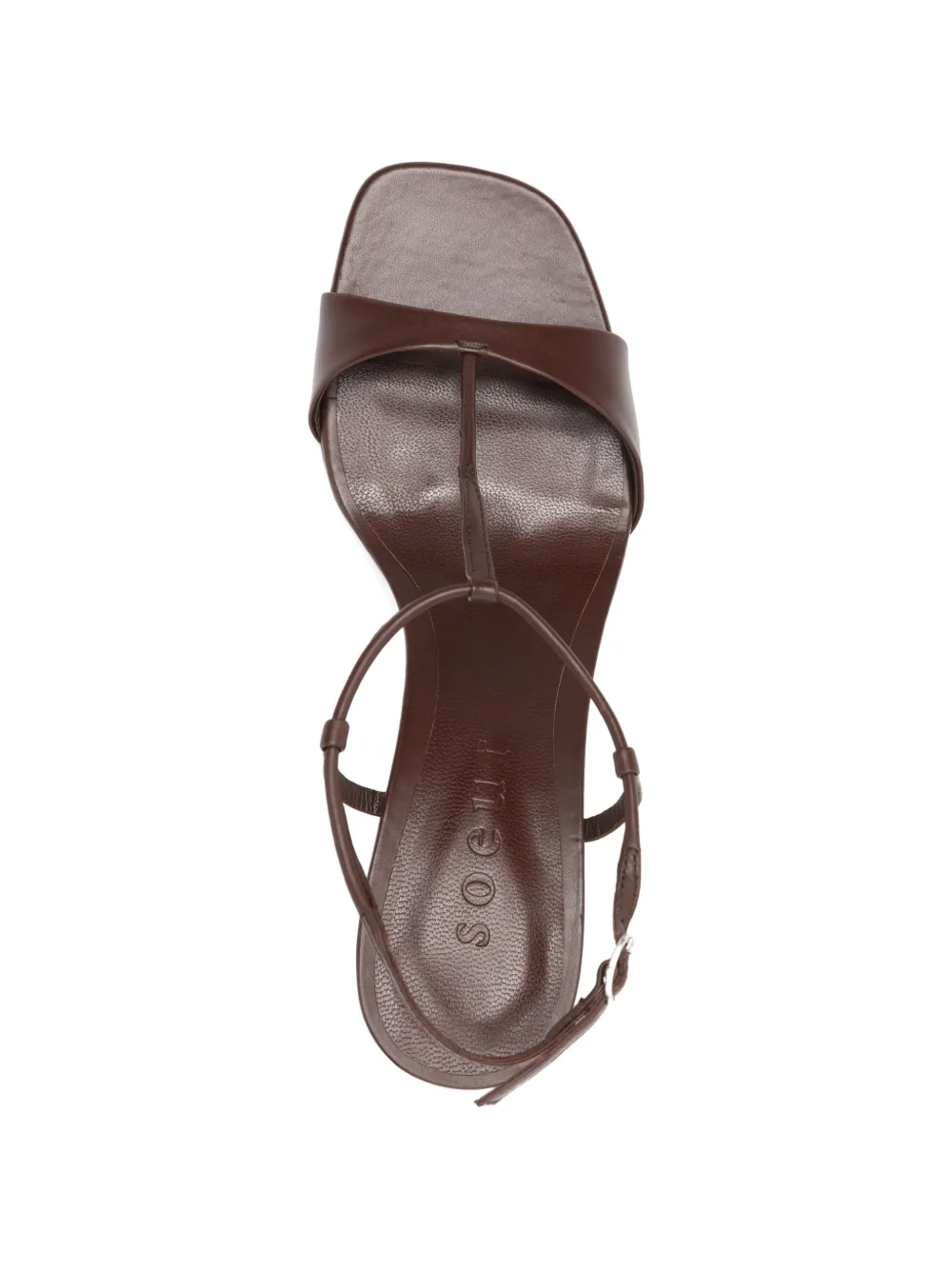 Soeur Cecille sandalen met T-bandje en hak Bruin
