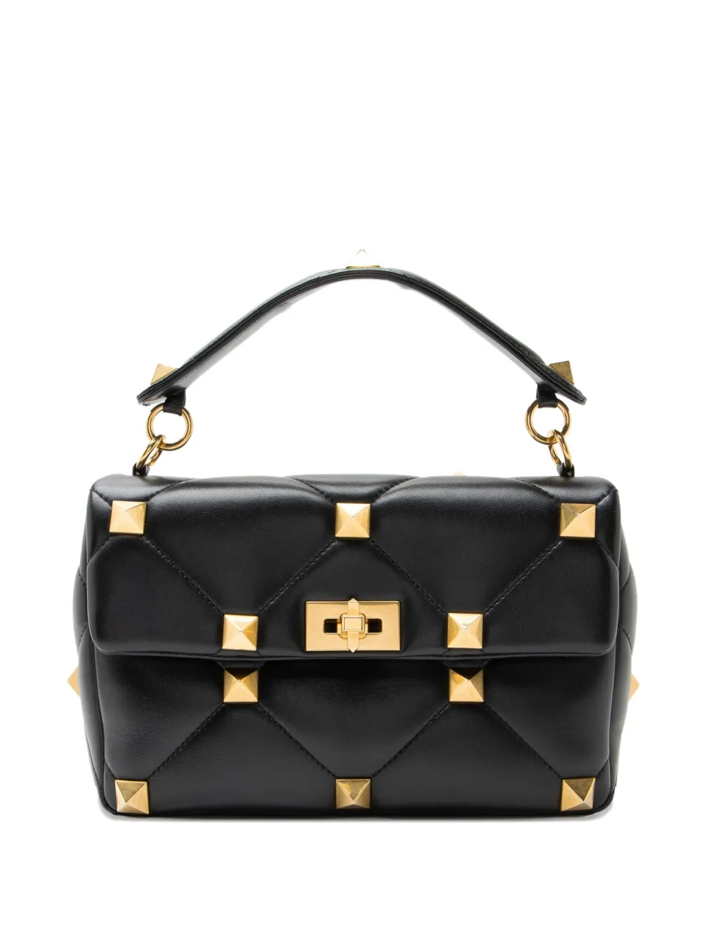 Valentino Garavani Pre-Owned Roman-stud quilted tote bag - Nero