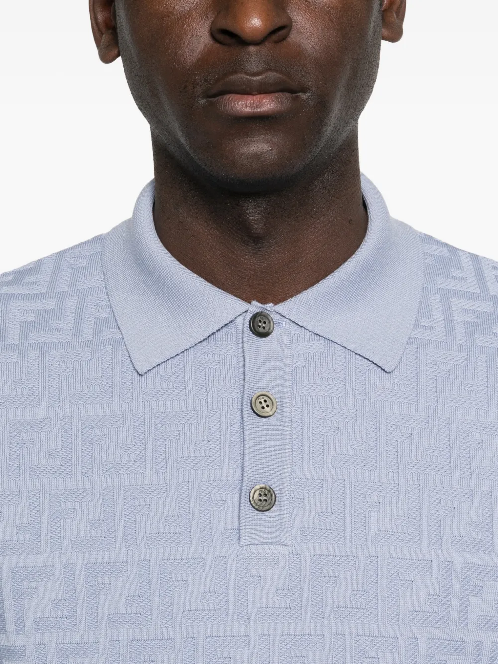 FENDI Poloshirt met FF-patroon Blauw