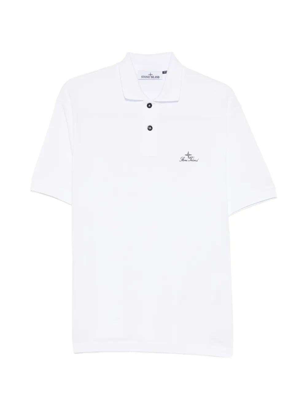 Stone Island logo-embroidery polo shirt - Weiß