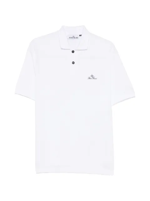 Stone Island logo-embroidery polo shirt