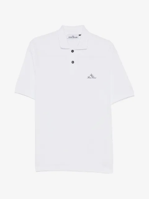 Stone Island logo-embroidery polo shirt