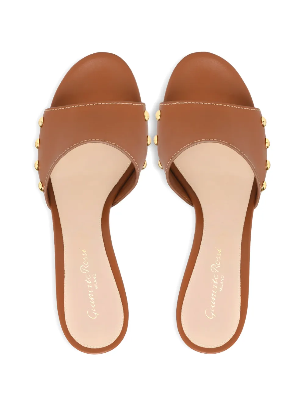 Gianvito Rossi Sandalen met studs Bruin