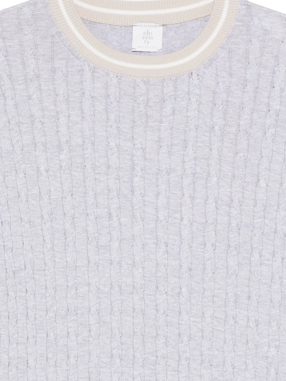 Eleventy Geribbeld T-shirt met ronde hals Grijs