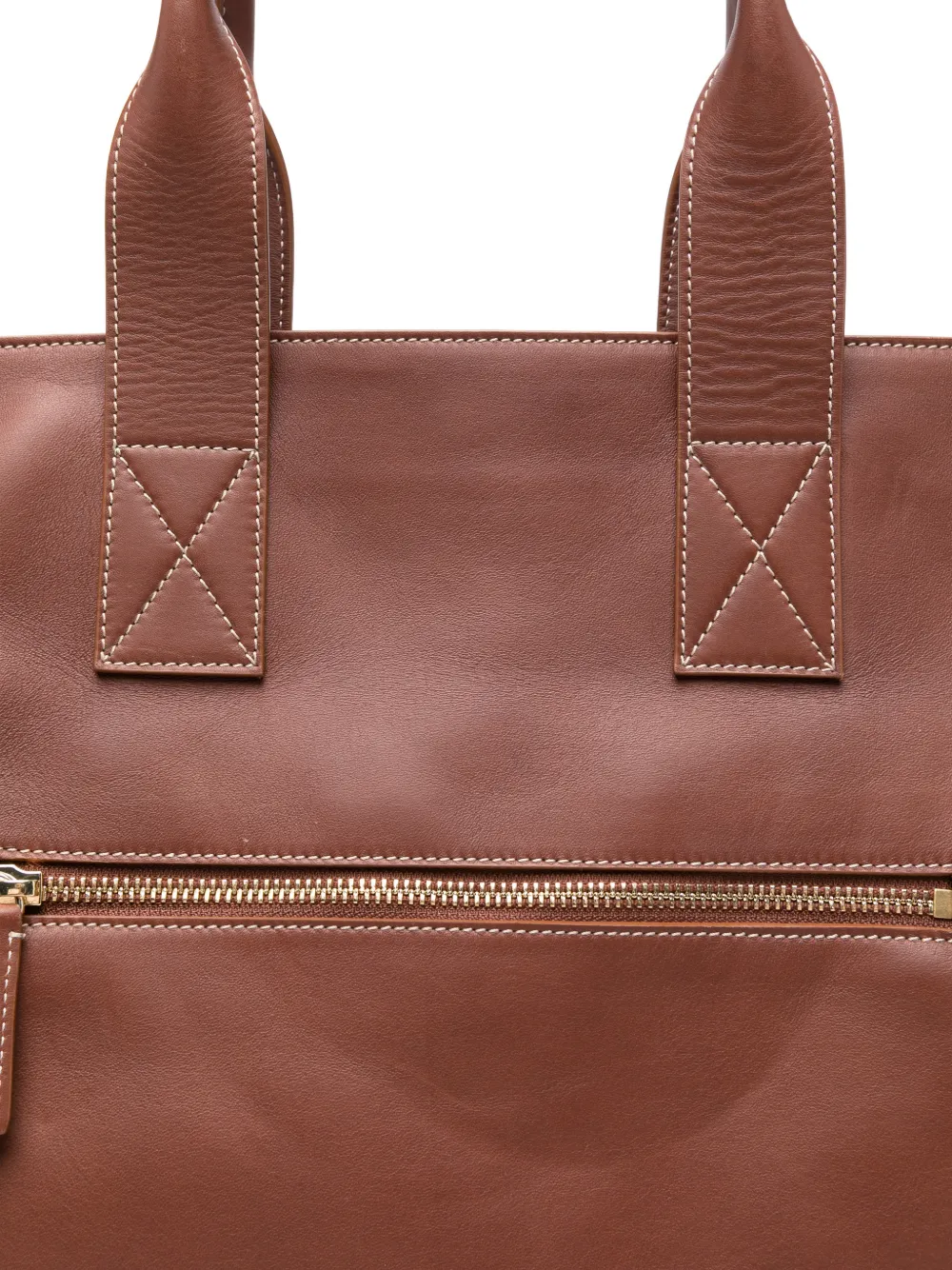  Eleventy Zip-fastening Leather Tote Bag - Brown 