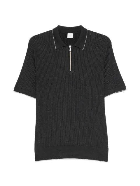 Eleventy Camisa polo canelada com zíper parcial