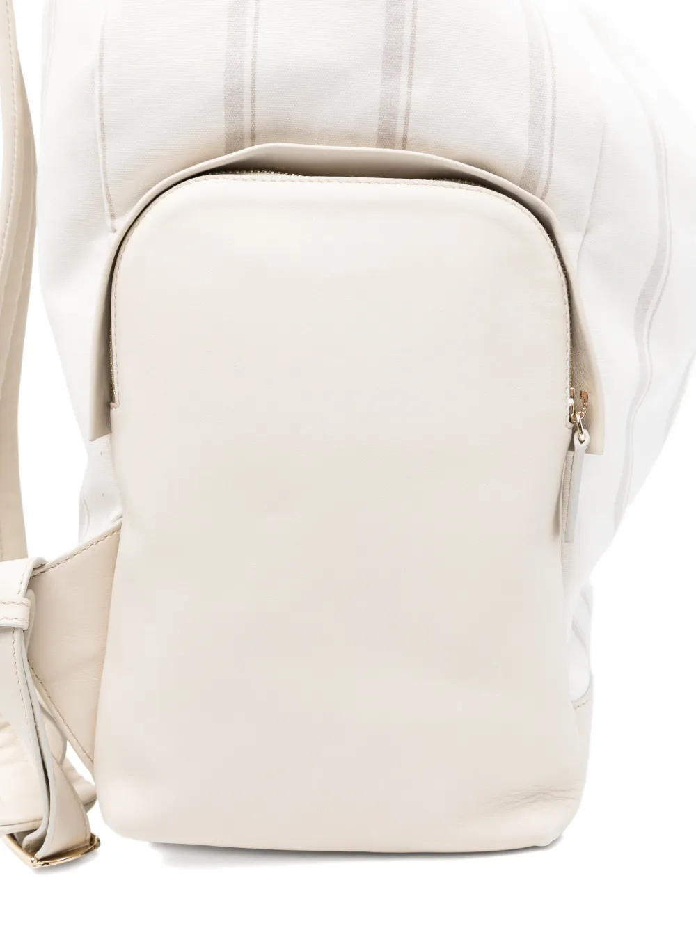  Eleventy Striped-pattern Drawstring Backpack - White 