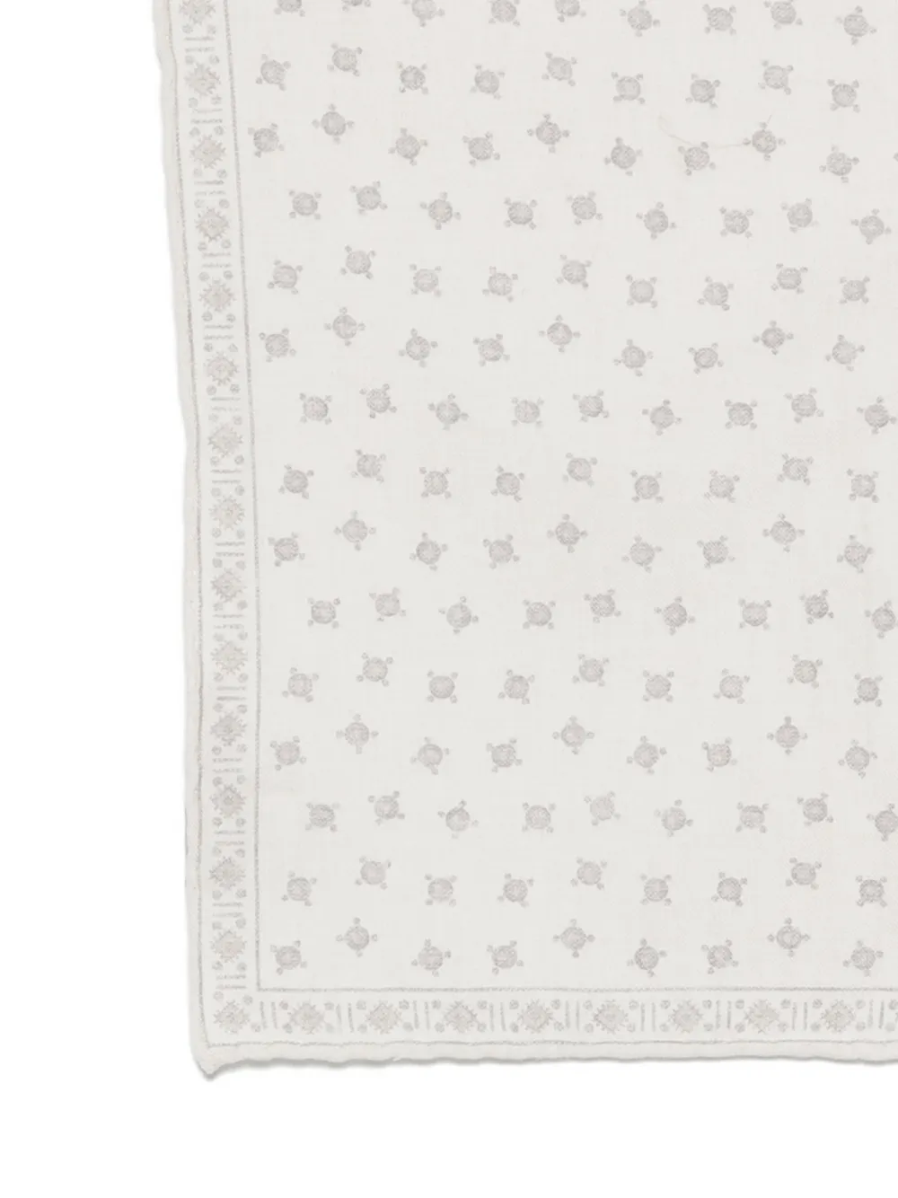  Eleventy Patterned Handkerchief - White 