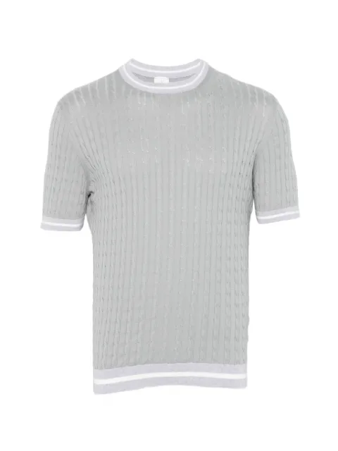 Eleventy round-neck cable-knit top