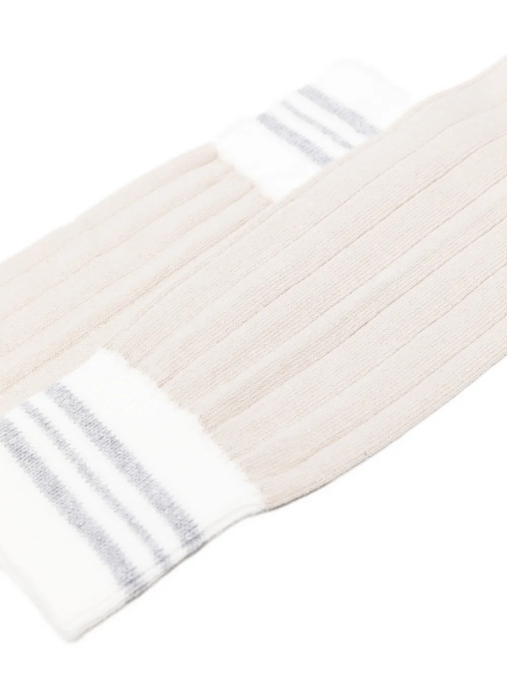  Eleventy Ribbed Striped Socks - Neutrals 