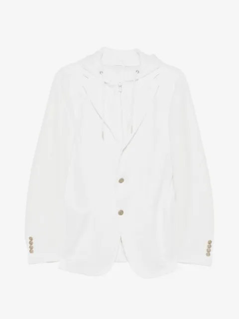 Eleventy hooded single-breasted jacket